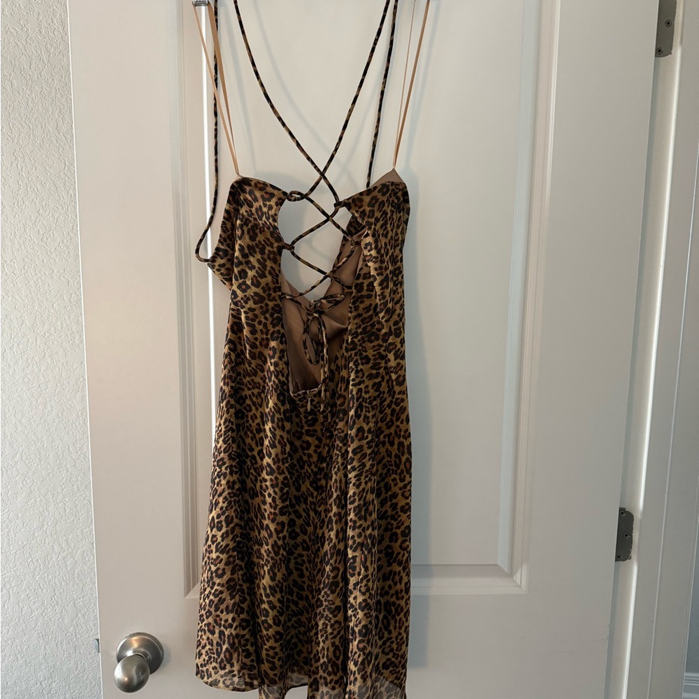 STAUD Bellamy Leopard Print Mini Dress - Picture 6 of 7